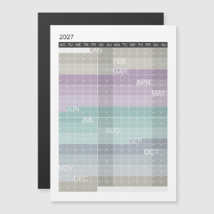 2027 Colorful Calendar Magnetic Card