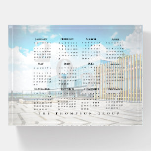 2027 Corporate Company Photo Calendar Paperweight