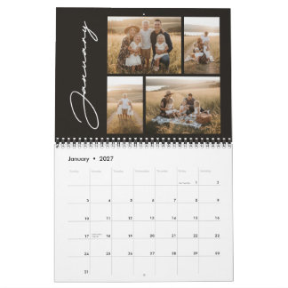 2027 Custom Family Photo Modern Elegant Script Calendar