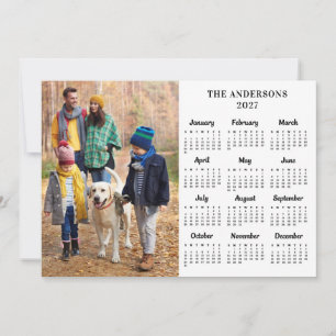 2027 Custom Photo Family Name 12 Month Calendar Holiday Card