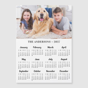 2027 Custom Photo & Family Name Calendar Card