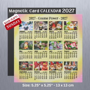 2027 Custom Photo Gnome Calendar Sunday start