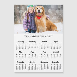 2027 Custom Photo Pet Puppy Dog Calendar Magnet