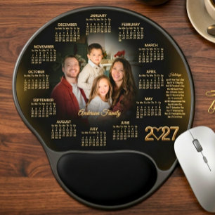 2027 Family Photo Calendar Professional Elegant Gel Mouse Pad