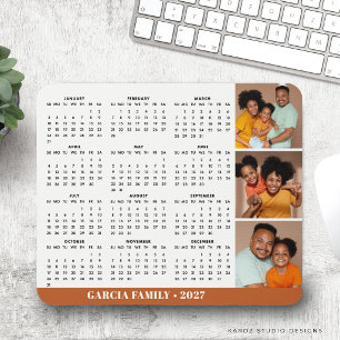2027 Family Photo Collage Mouse Pad Calendar