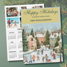 2027 Festive 6 Photo Personalized 2027 Calendar 