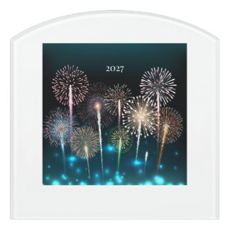 2027 Fireworks, Happy New Year Door Sign