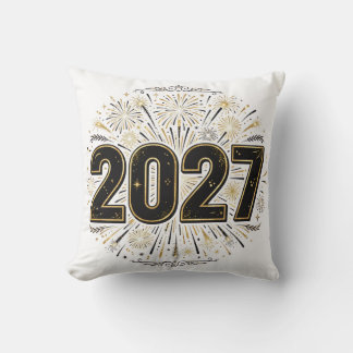 2027 Fireworks Throw Pillow
