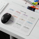 2027 FULL YEAR CALENDAR PASTEL HANDWRITTEN SCRIPT MOUSE PAD<br><div class="desc">Stay organized and inspired with this 2027 full-year calendar mouse pad. Each month is beautifully highlighted in soft pastel tones and displayed in an elegant script-style handwritten font, adding a touch of sophistication to your workspace. Perfect for quick date referencing while working, this mouse pad combines functionality with style. An...</div>