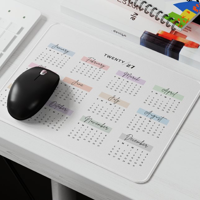 2027 FULL YEAR CALENDAR PASTEL HANDWRITTEN SCRIPT MOUSE PAD (Creator Uploaded)