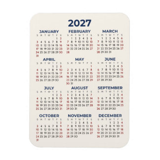 2027 Full Year Calendar Your Colours Mini Magnet