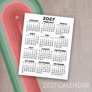 2027 Full Year View Calendar - Basic Minimal Flyer