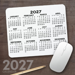 2027 Full Year View Calendar - horizontal Mouse Pad