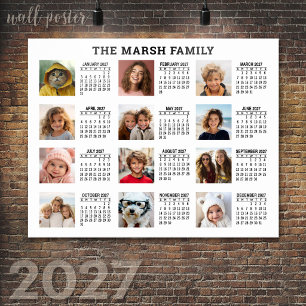 2027 Full Year View Calendar with 12 Photos Poster