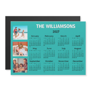 2027 Fun Colorful Calendar Photo Collage Magnet