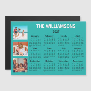 2027 Fun Colorful Calendar Photo Collage Magnet
