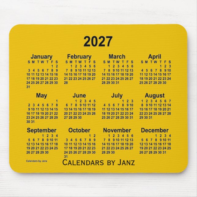 2027 Gold Calendar by Janz Mouse Pad (Front)