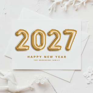 2027 Gold Foil Mylar Balloon Happy New Year