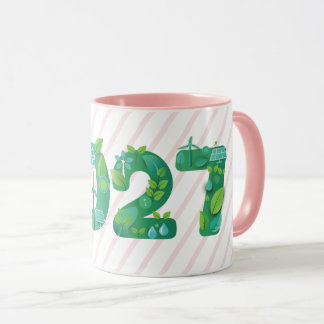 2027 Green Eco Friendly Happy New Year Lumbar Mug