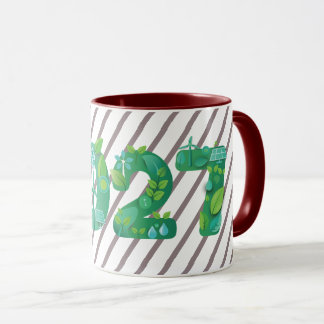 2027 Green Eco Friendly Happy New Year Lumbar Mug
