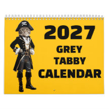 2027 Grey Tabby Cat Calendar