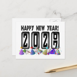 2027 Happy New Year Odometer Postcard