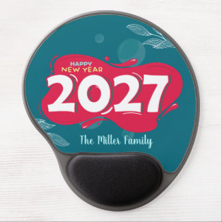 2027 Happy New Year Personalized Family Gel Mouse Pad