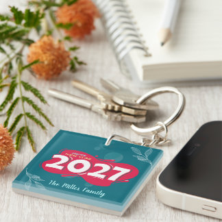 2027 Happy New Year Personalized Family Keychain
