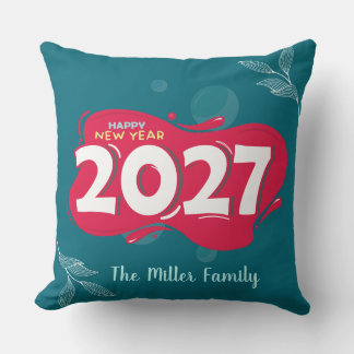 2027 Happy New Year Personalized Family Throw Pill Pillow