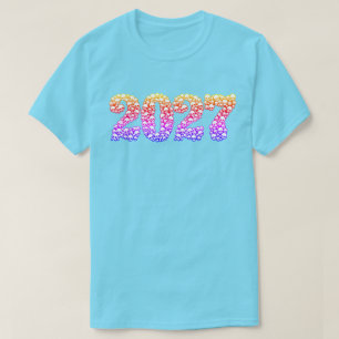 2027 in Colorful Skulls T-Shirt