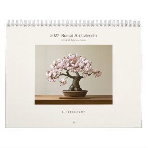 2027 Japanese Bonsai Art Wall Calendar - 12 Months
