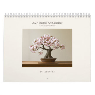 2027 Japanese Bonsai Art Wall Calendar - 12 Months