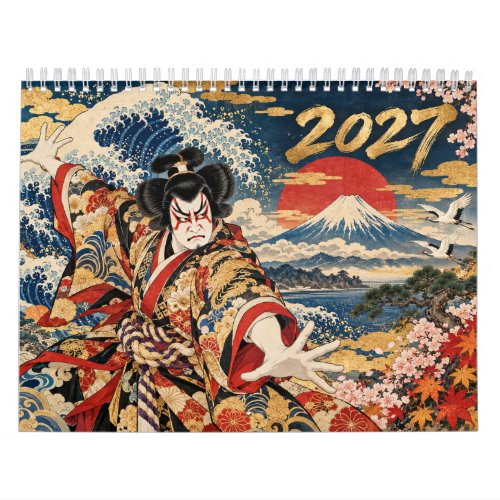 2027 Japanese Kabuki Ukiyo-e Wall Calendar