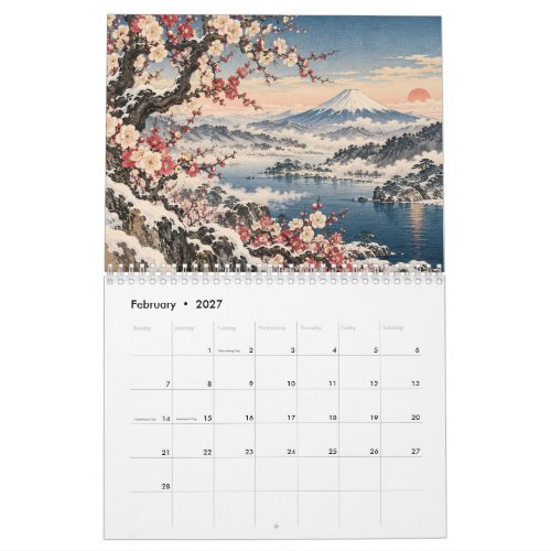 2027 Japanese Landscape Wall Calendar