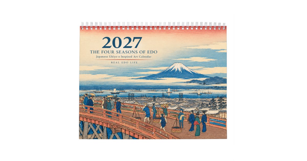 2027 Japanese Ukiyo-e Art Calendar | Four Seasons | Edo