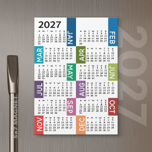 2027 Magnet Calendar - Month funky colorful months