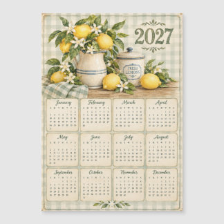 2027 Magnetic Calendar - Vintage Lemon