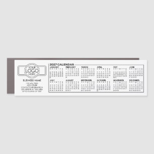 2027 Magnetic Calendar with Business Logo and Info Car Magnet