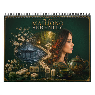 2027 Mahjong Serenity Four Seasons Wall Calendar