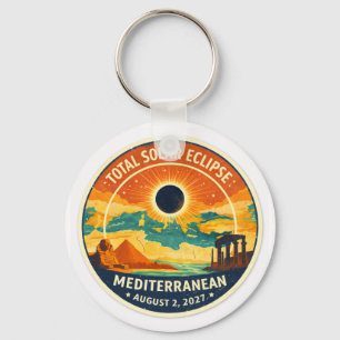 2027 Mediterranean Solar Eclipse Keychain