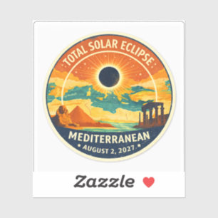2027 Mediterranean Solar Eclipse Sticker