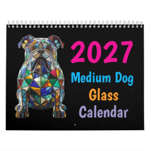 2027 Medium Dog Glass Calendar