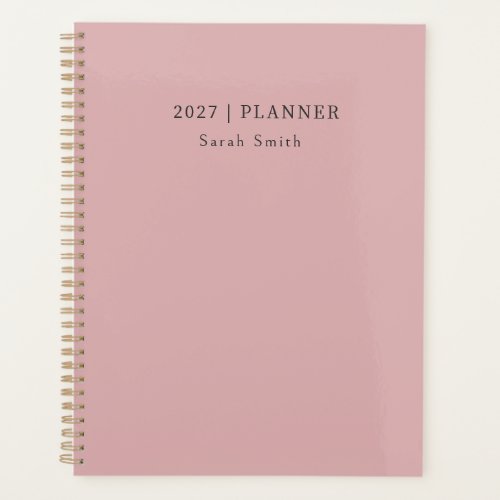 2027 Minimal Planner Dusty Rose Blush Cover