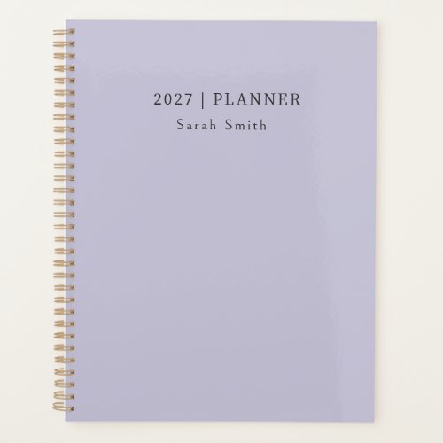 2027 Minimal Planner Soft Lavender Mist Cover
