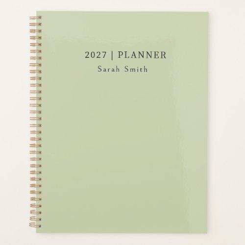 2027 Minimal Planner Soft Pistachio Sage Cover