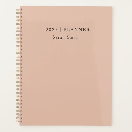 2027 Minimal Planner Warm Sand Blush Cover