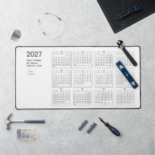 2027 Minimalist Business Logo Corporate Desk Decor Mat