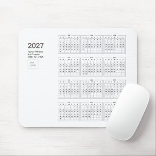 2027 Minimalist Business Logo Corporate Desk Decor Mouse Pad