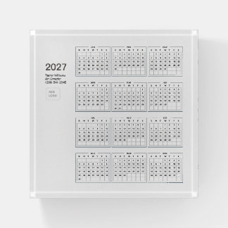 2027 Minimalist Business Logo Corporate Desk Decor Paperweight