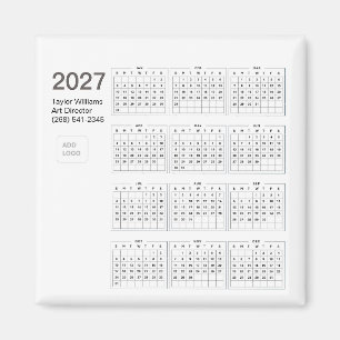 2027 Minimalist Business Logo Corporate Magnet